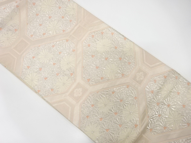 JAPANESE KIMONO / ANTIQUE FUKURO OBI / SILK / WOVEN SHOKKO PATTERN